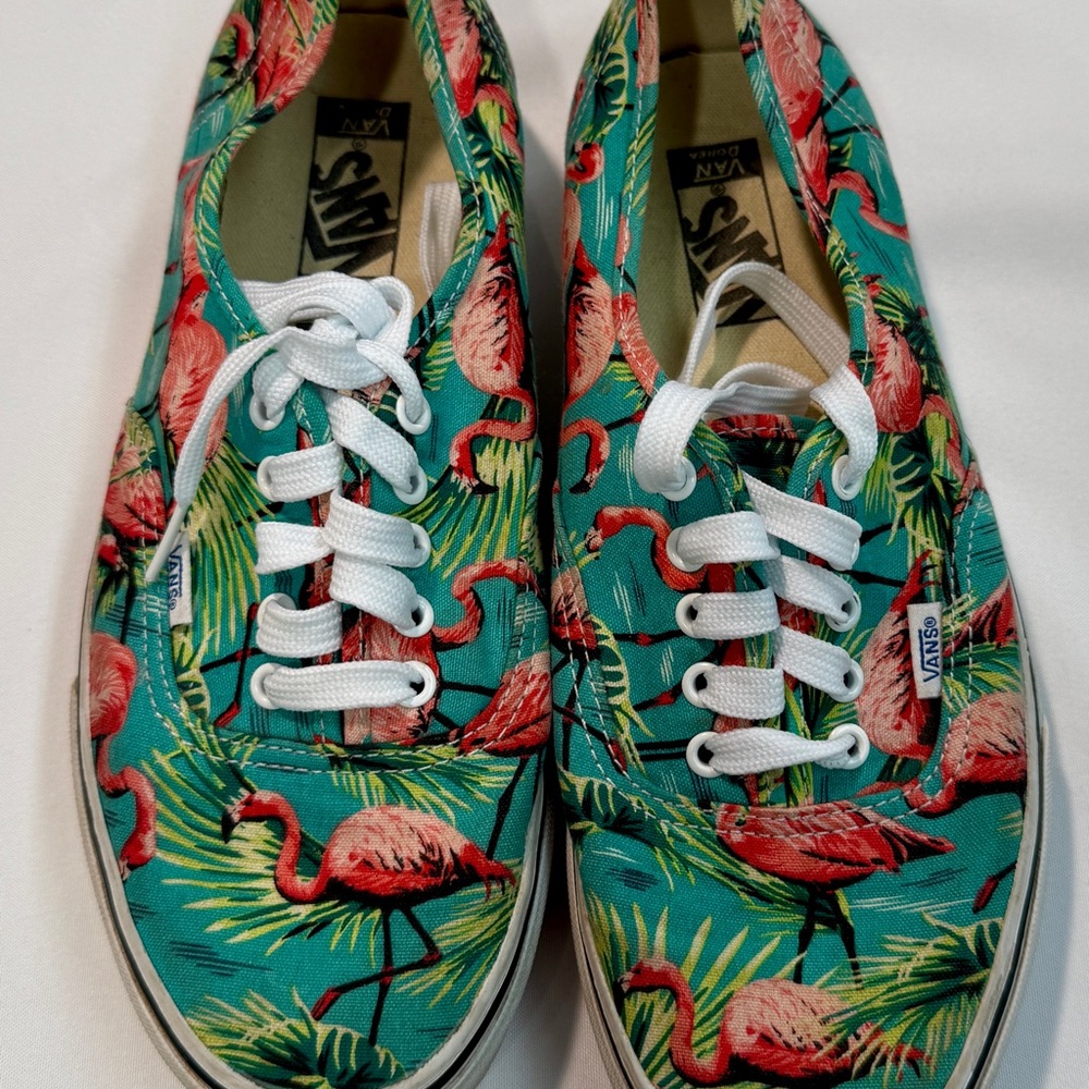 Vans Teal Flamingo Print Sneakers
